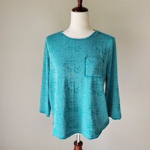 Casual Petite Blue Westbound Petite Medium Pocket Casual Tee